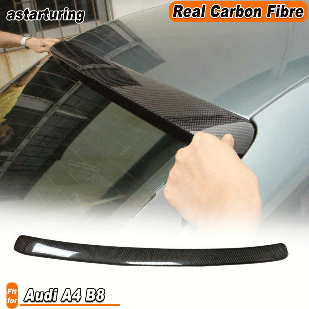 REAL CARBON Rear Roof Spoiler Trunk Wing Lip Refit Fit for Audi A4 B8 2009-2012