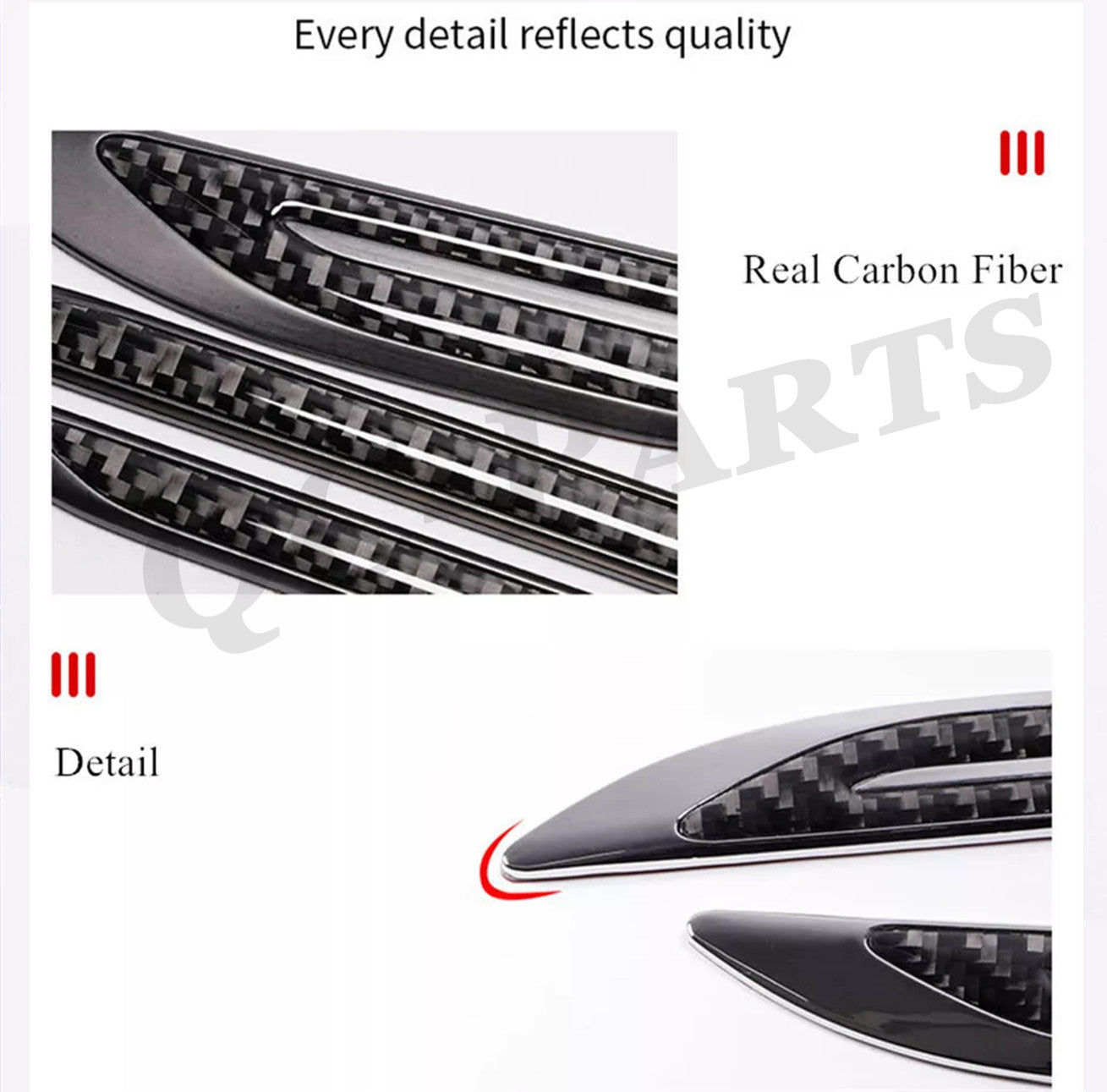 Car front fender side dagger badge decorative cover carbon fiber decal SUV accessories