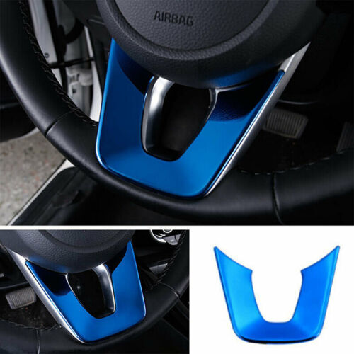 for Kia Seltos 2020-2023 Blue Stainless Steering Wheel U Type Frame Cover Trim