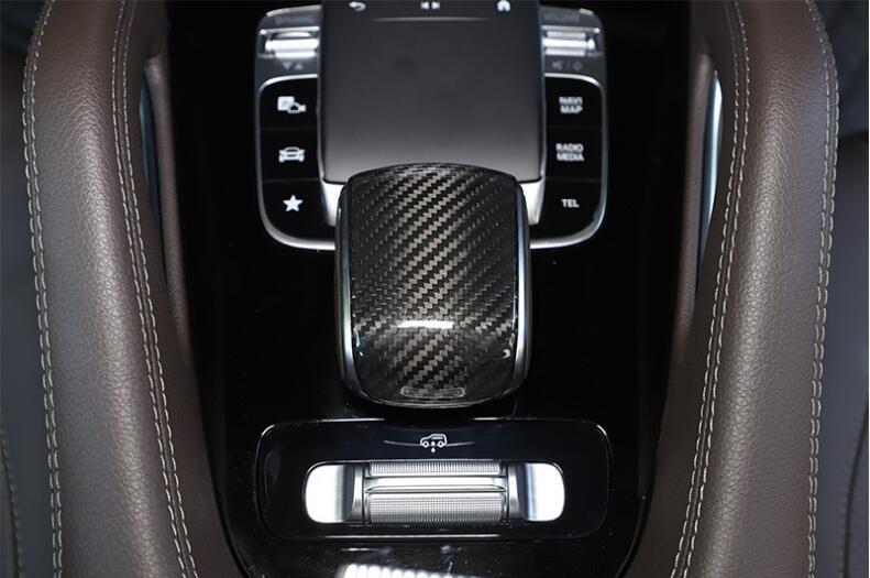 Carbon Fiber Car Gear Shift Knob Cover Trim For GLE350 450 2020-22 n