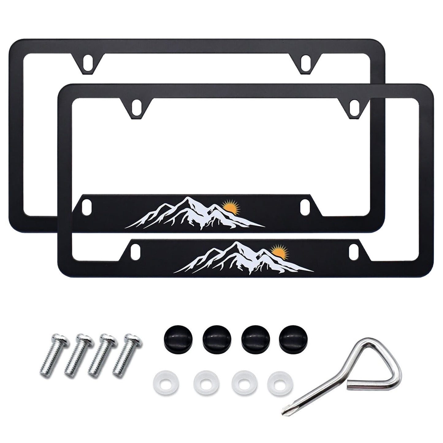2pcs for Toyota Mountain & Sun Raised Car SUV License Plate Frame Metal Covers