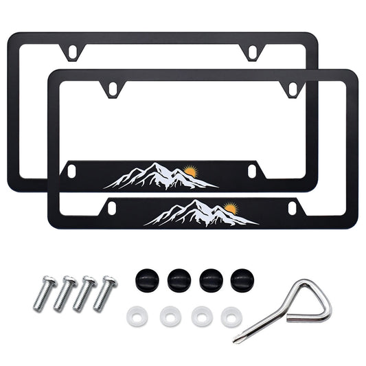 2pcs for Toyota Mountain & Sun Raised Car SUV License Plate Frame Metal Covers