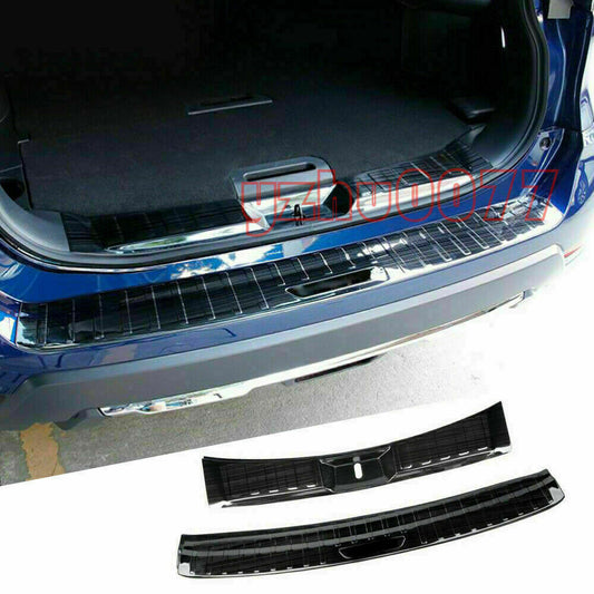 2P for Nissan Rogue 2017-2020 black Rear Bumper Protector Plate Cover Trim Guard