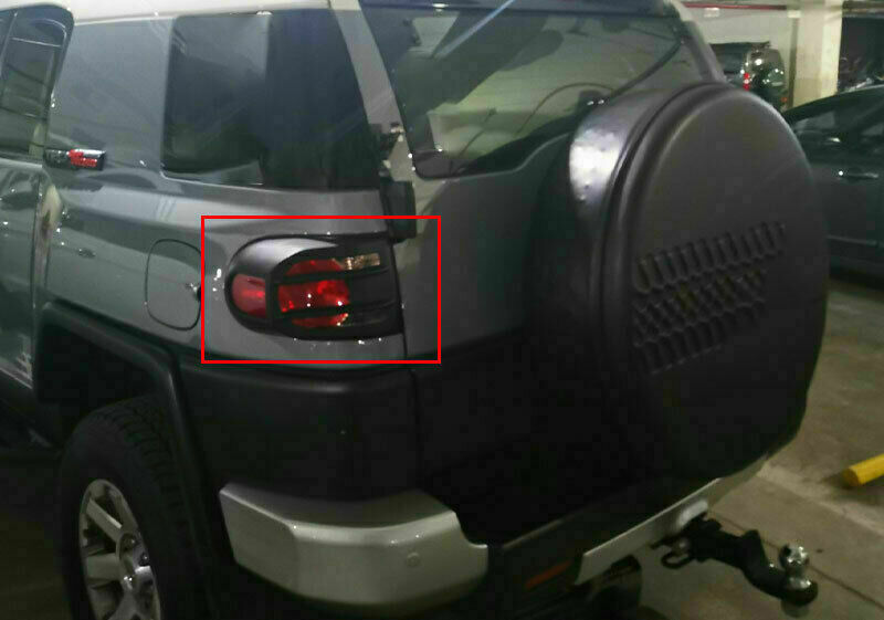 Black Rear Tail Light Lamp Cover Trims Protector for Toyota FJ Cruiser 2007-2014