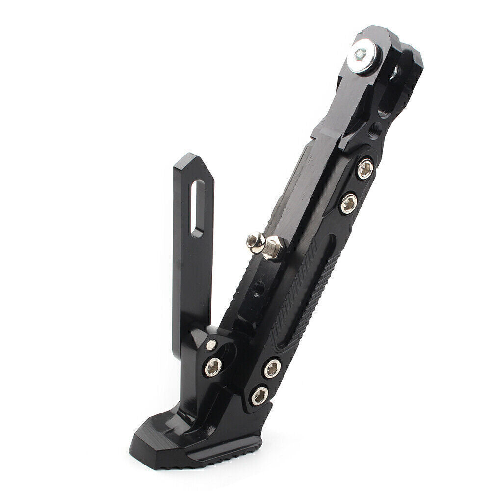 BLK Stainless steel Motor Non-slip Adjustable Kickstand Foot Side Support Stand Q