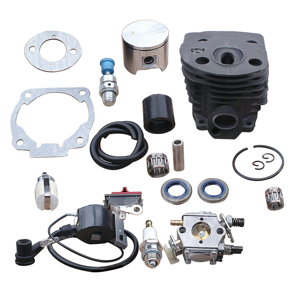 46mm Cylinder Piston Kit w/ Carb fit for Husqvarna 55 50 51 Chainsaw 503609171 Q