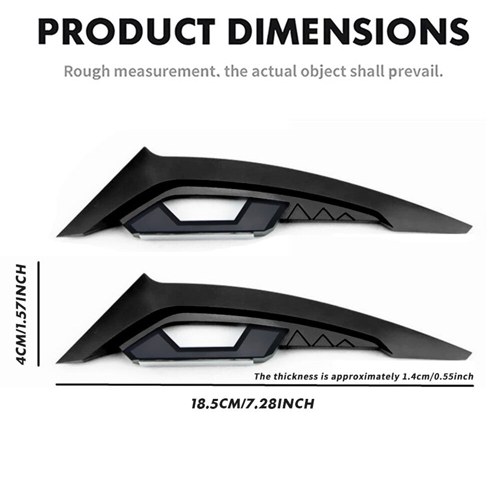 Black Universal Motorcycle Winglet Aerodynamic Spoiler Wing Adhesive Decoration