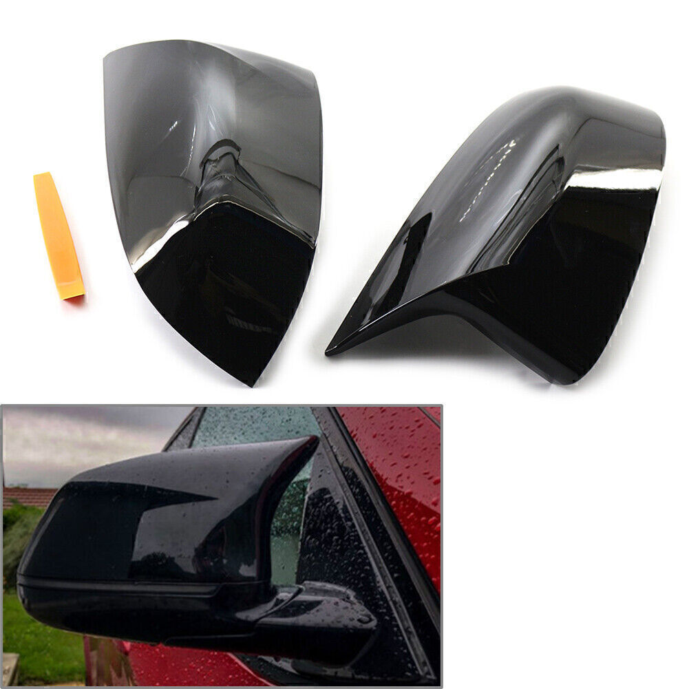 Pair Black Wing Mirror Cover Cap for BMW X3 X4 X5 X6 X7 G01 G05 G07 2018-2021