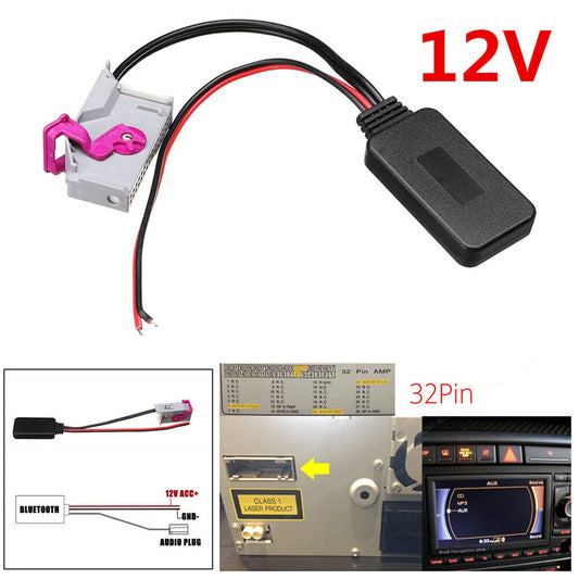 for Audi A3 A4 A6 for A8 TT R8 RNS-E 12V 32 Pin Plastic Bluetooth Adapter Cable