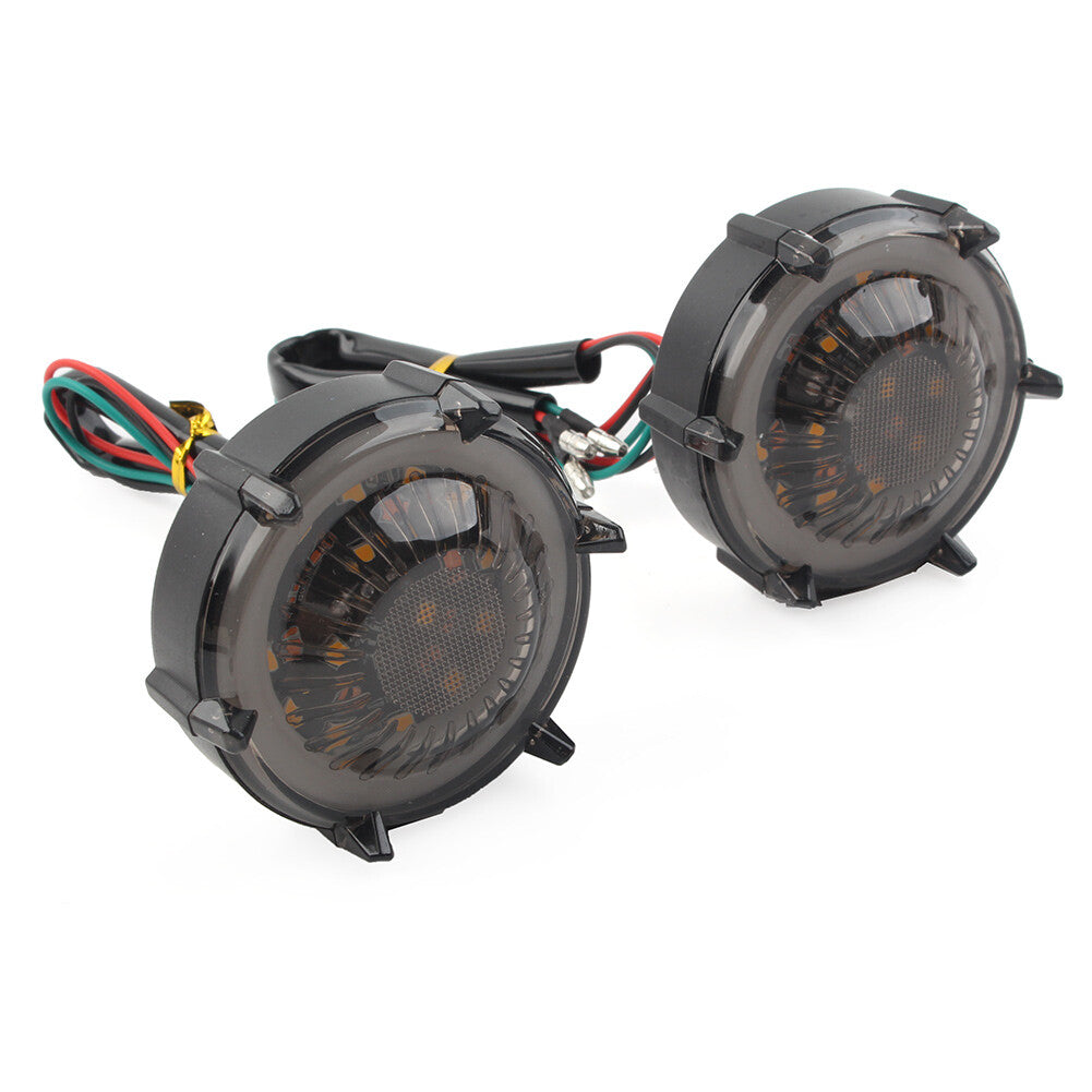 Pair DRL LED Flashers Turn Signal Warning Lights Rotating Flowing Universal