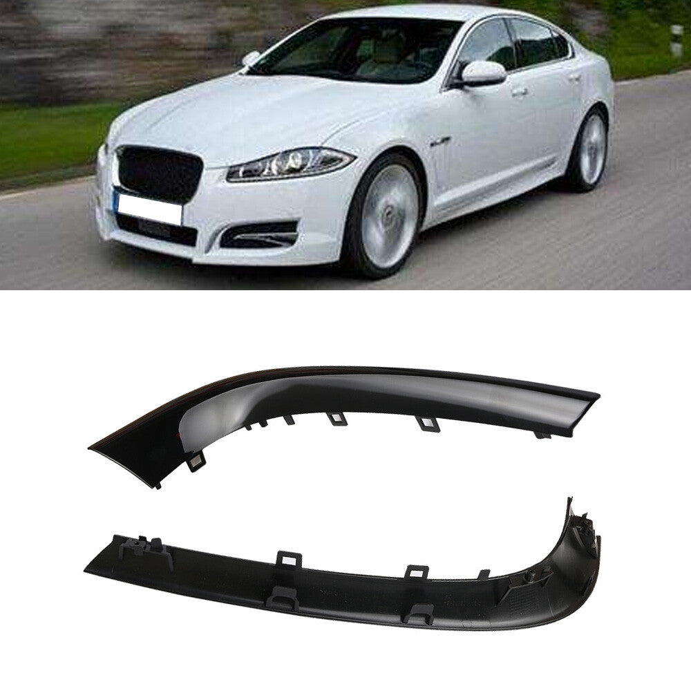 Set of 2 Bumper Molding Trim Front Left  Right Black Fit for XF 2012-15