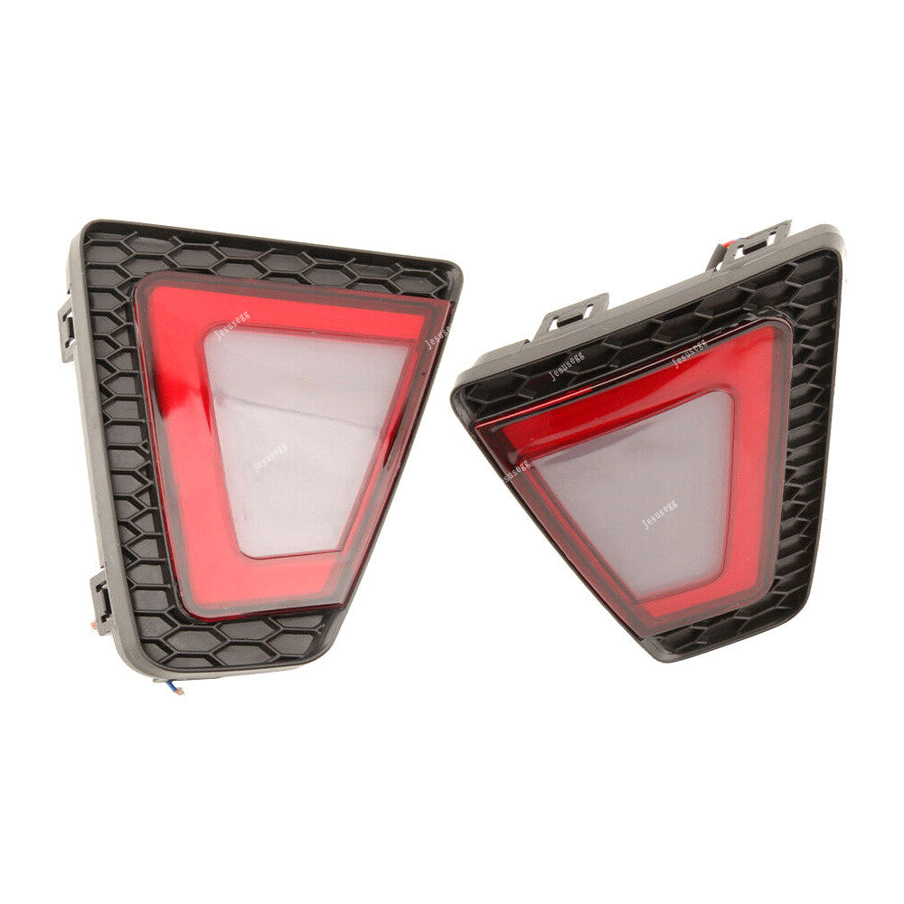 Pair Rear Bumper Reflector Light LED Brake Lamp Tricolor for Honda Fit 2014-2017 Q