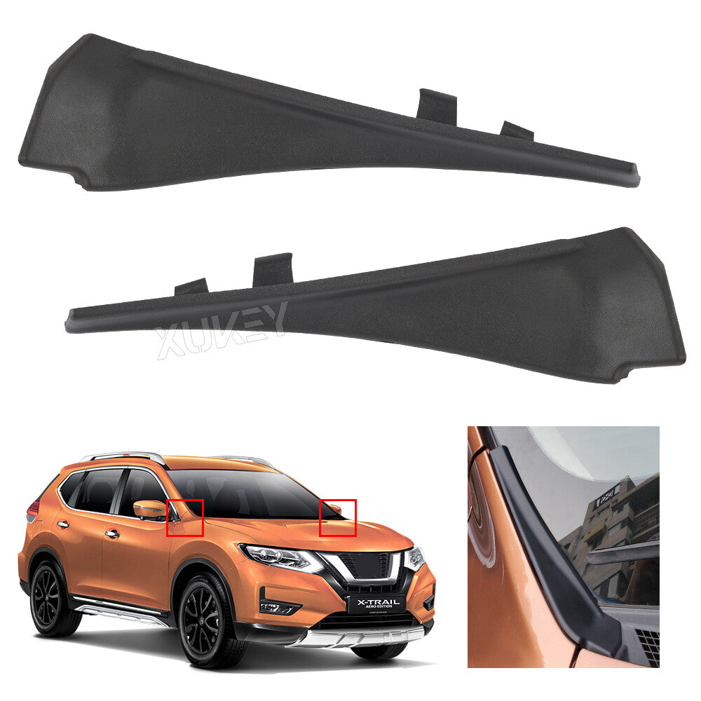 2x Front Windshield Wiper Side Cowl Extension Trim for Nissan Rogue 66895-4CL0A