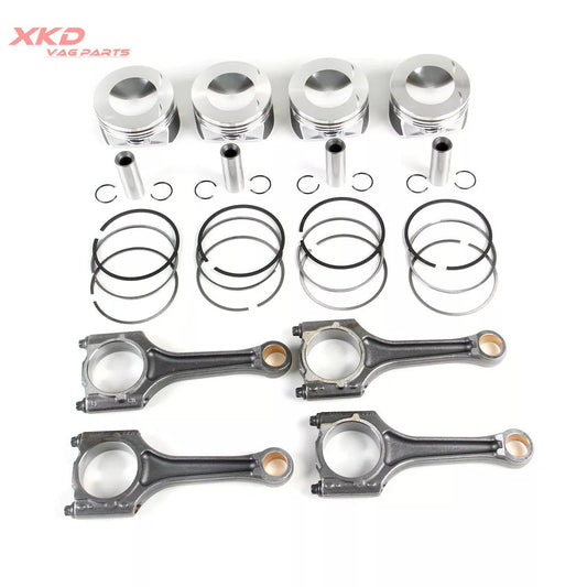 4* Piston Ring Assembly Con Rods 20MM Fit for VW for Golf for Jetta for Audi for A4 BPY BPG BWT Q