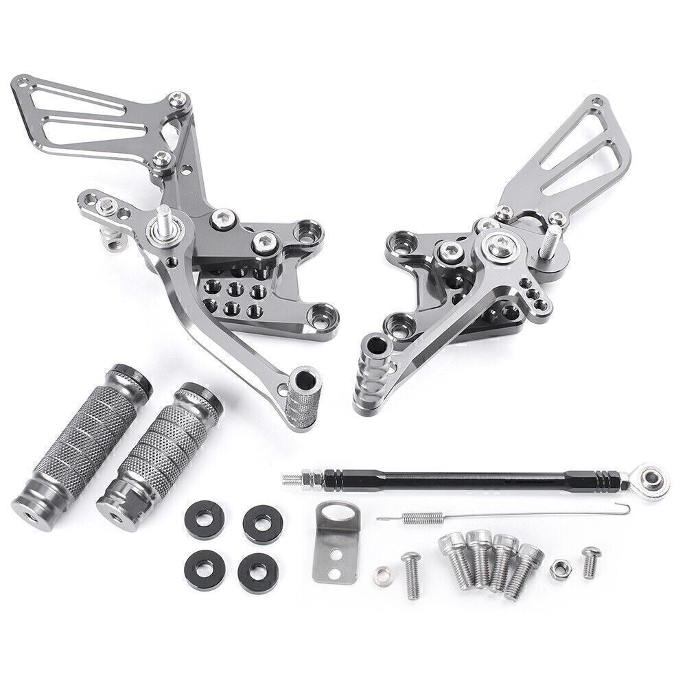 Gray Rear Rearsets Footrest Foot Rest Pegs for Suzuki GSXR 1000/600/750 2000-04