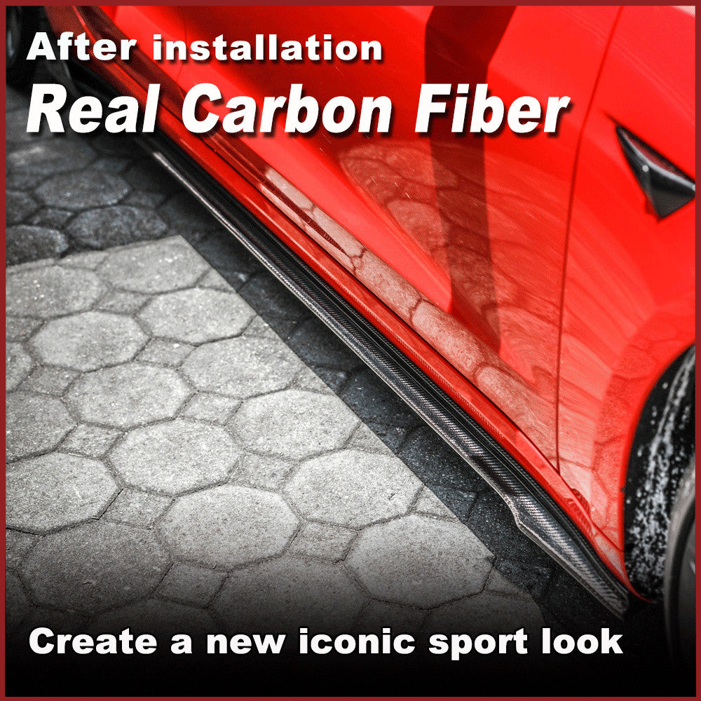 Fit for Tesla Model 3 2016-2023 REAL Carbon Side Skirts Extension Spoiler Lip