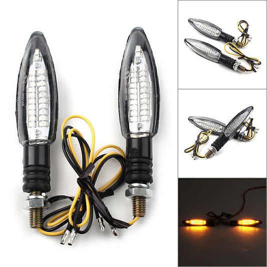 Motorcycle Turn Signal LED Light Indicators Blinkers Amber Universal FOR Q