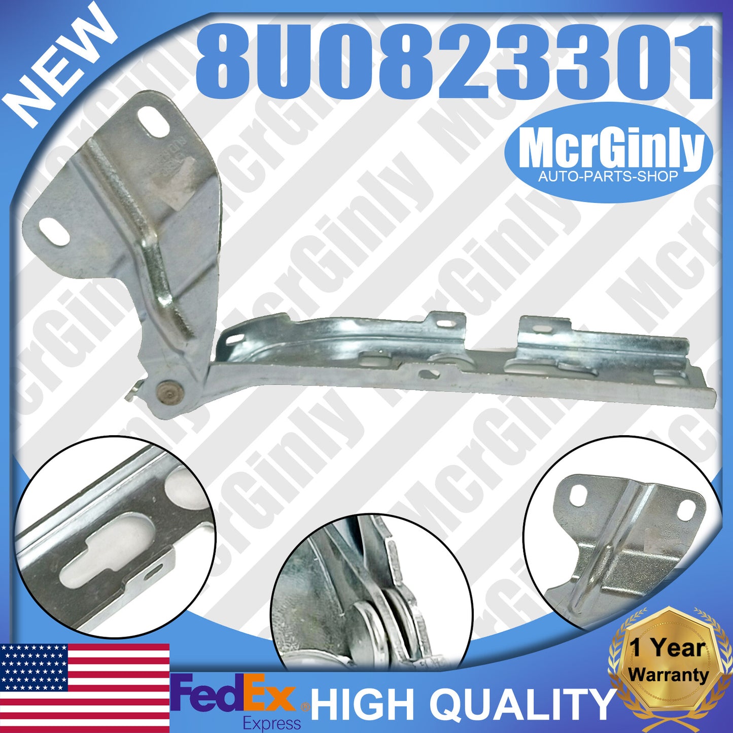 Left front hood hinge #8U0823301- for Audi Q3 2012-2018 / RSQ3 2014-2018 n
