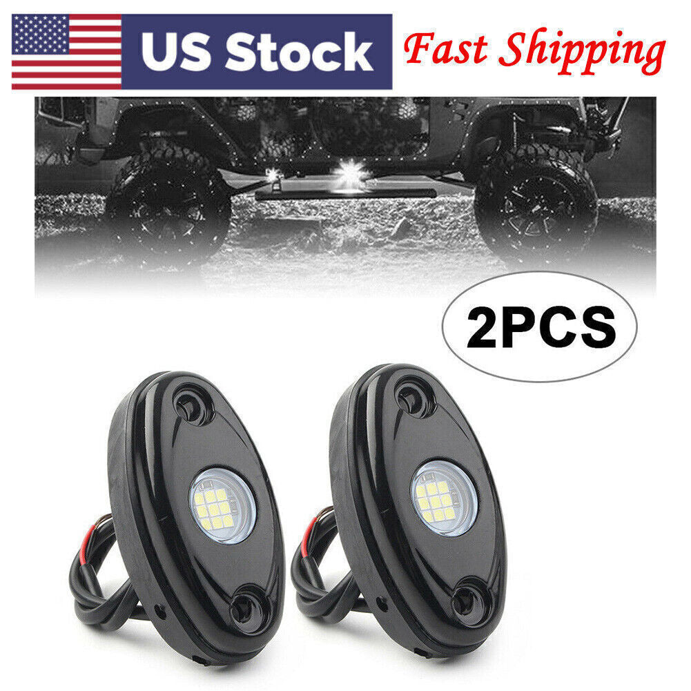 LED Rock Light for Jeep ATV Off-Road Truck Under Body Trail Rig White Lamp Pair
