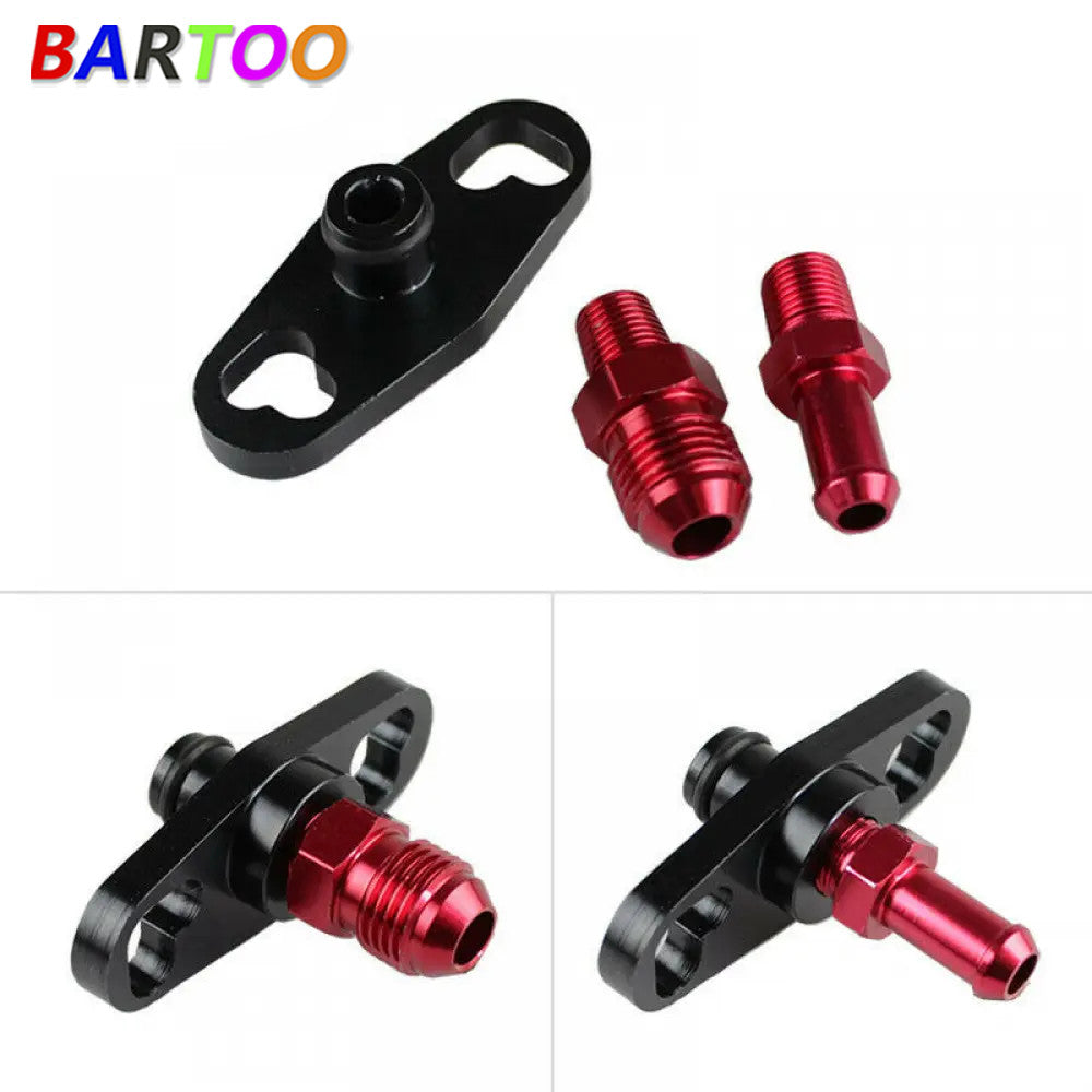 Aluminum Black 1 Set Turbo Fuel Rail Delivery Regulator Adapter Q
