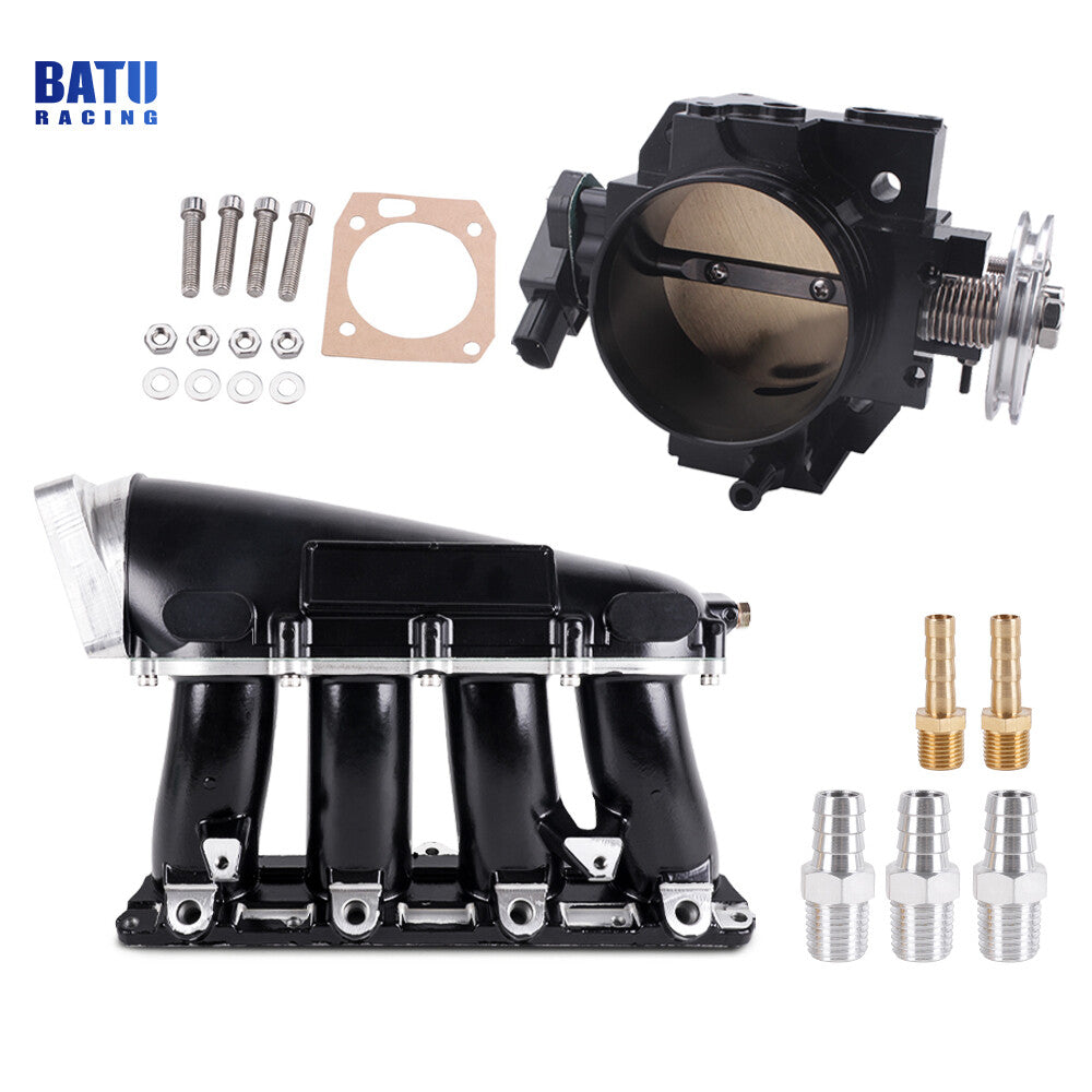 Black Ultra Series Street K20 K24 Intake Manifold+70mm Throttle Body for Honda