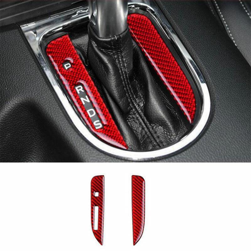 for Ford for Mustang for Shelby 2015-2022 Red Carbon Fiber Console Electronic Handbrake
