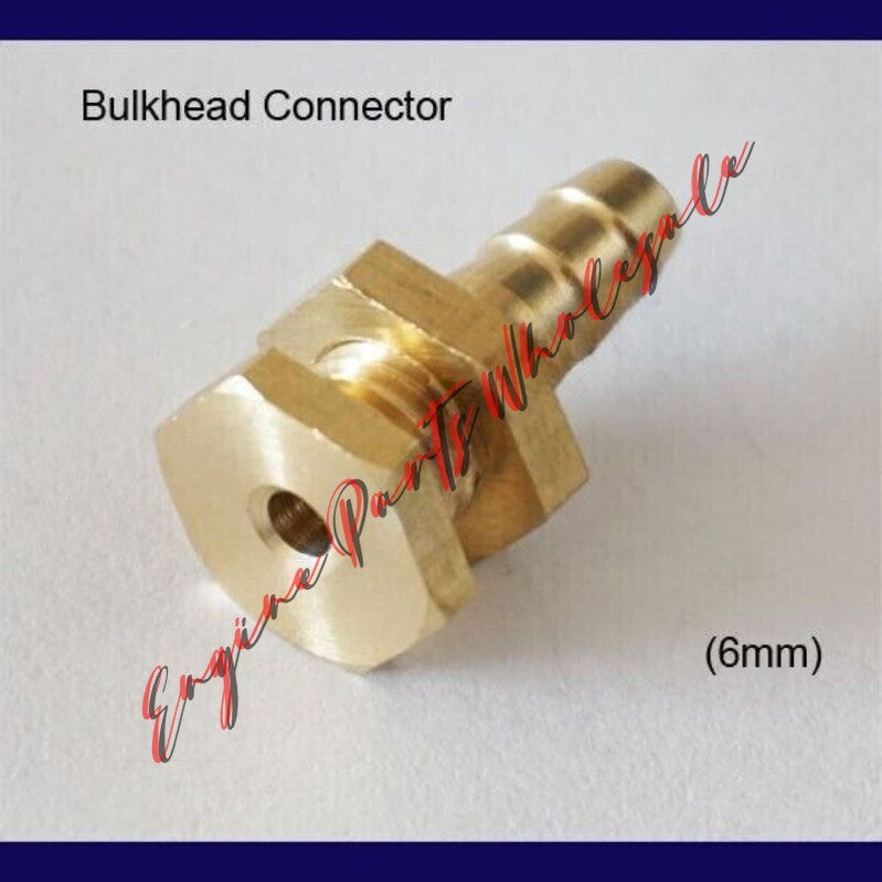 3/16 inch 5mm Brass Bulkhead Fitting Hose Barb Pipe Tube Fuel Tank Drain Flow Q
