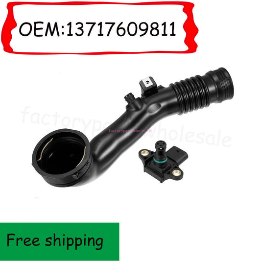Turbocharger intercooler hose with sensor for 535i, 640i, 740i, X5, X6. 13717609811- n
