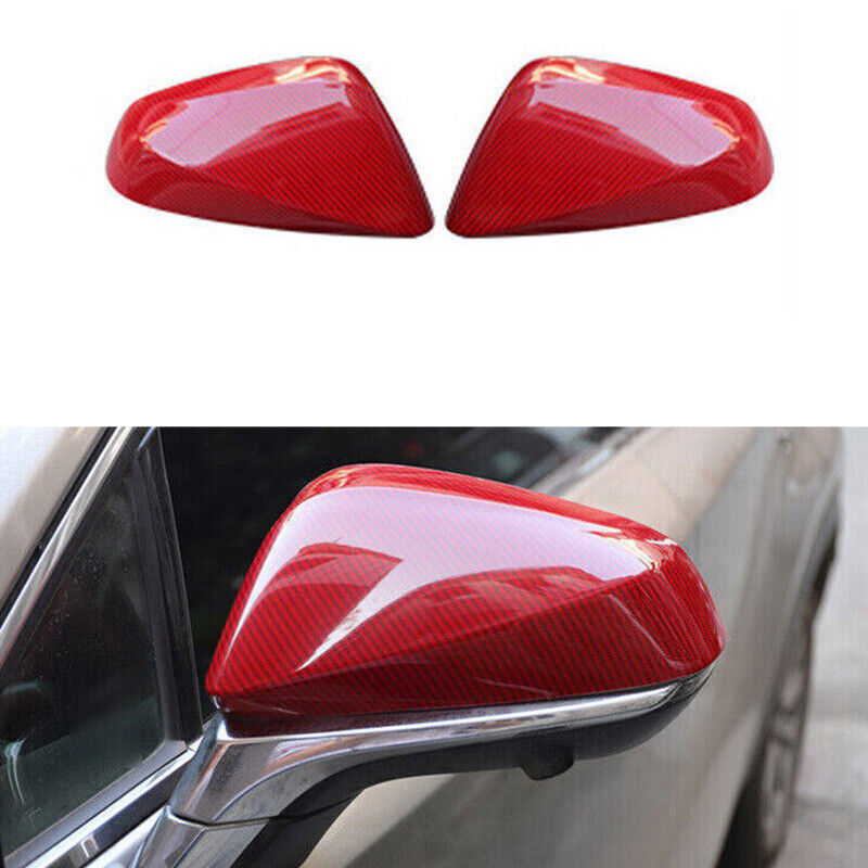 for Lexus NX 17-24 Red Carbon Fiber ABS Side Door Rearview Mirror Cover Trim 2P