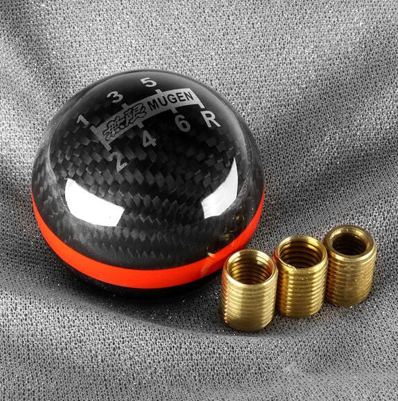 Car Shift Knob 6-speed Mugen Black Carbon Fiber Red Line for Honda for Acura