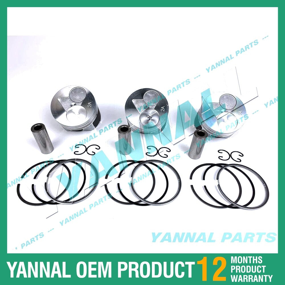 3-piece piston with piston rings + 0.5 mm for Kubota D902-3 mm engine (oversized)