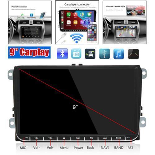 Car Carplay 9inch 2DIN WiFi Radio Android 10.1 GPS Stereo Navigation MP5 1+16GB