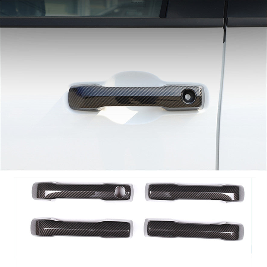 Carbon Fiber Front Car Door Handles Cover Trim 4pcs For Tacoma 2024 v