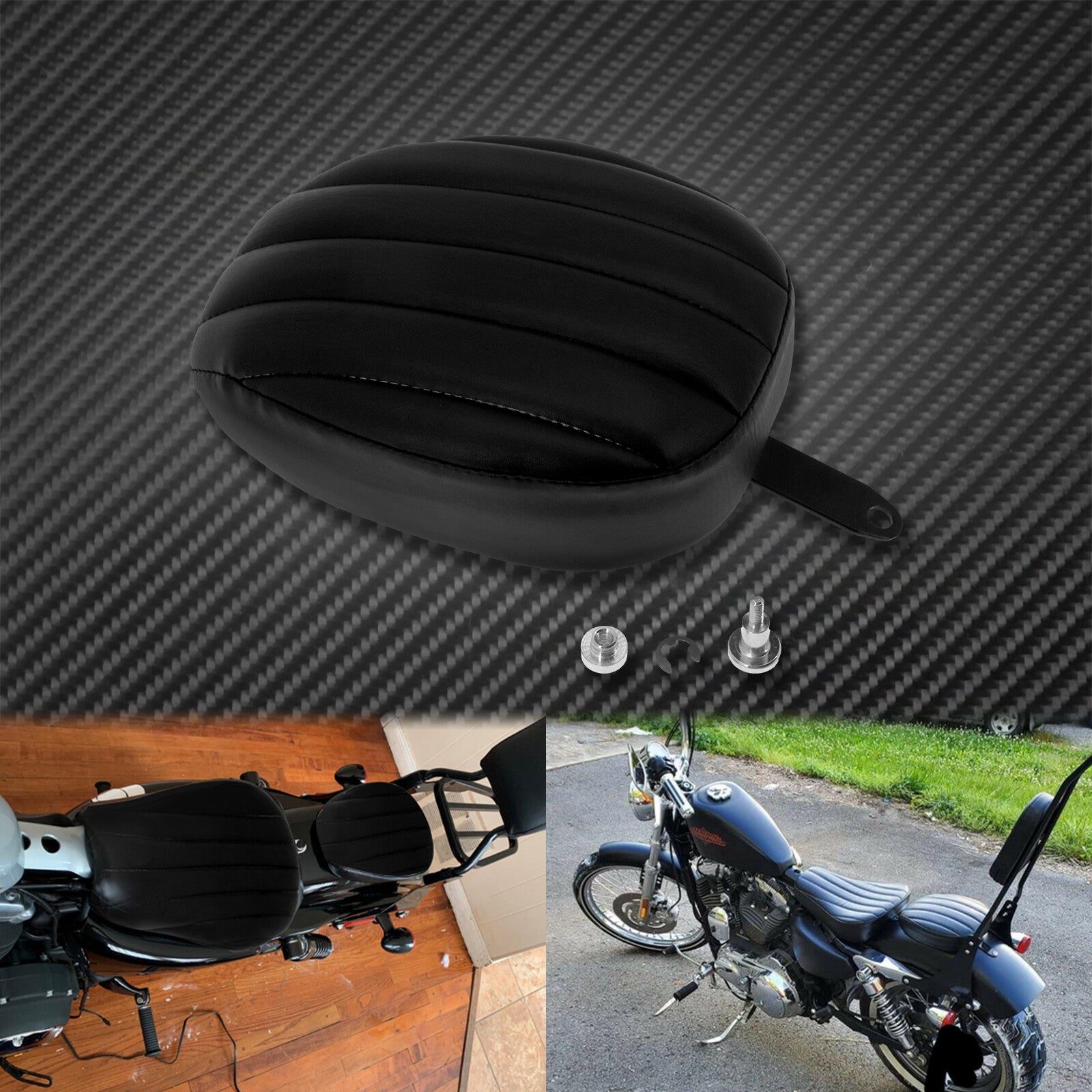 Vertical Lines Rear Passenger Pillion Pad for Seat Fit for Harley Sportster 48 2010