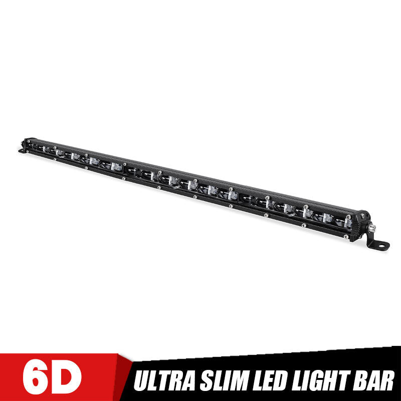 6D Single Row 20inch Ultra Slim LED Work Light Bar Driving Offroad Truck SUV 4WD
