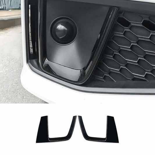 for Audi A4 A5 B9 2019-20 ABS Black Front bumper Fog Light Lamp Cover trim 2PCS
