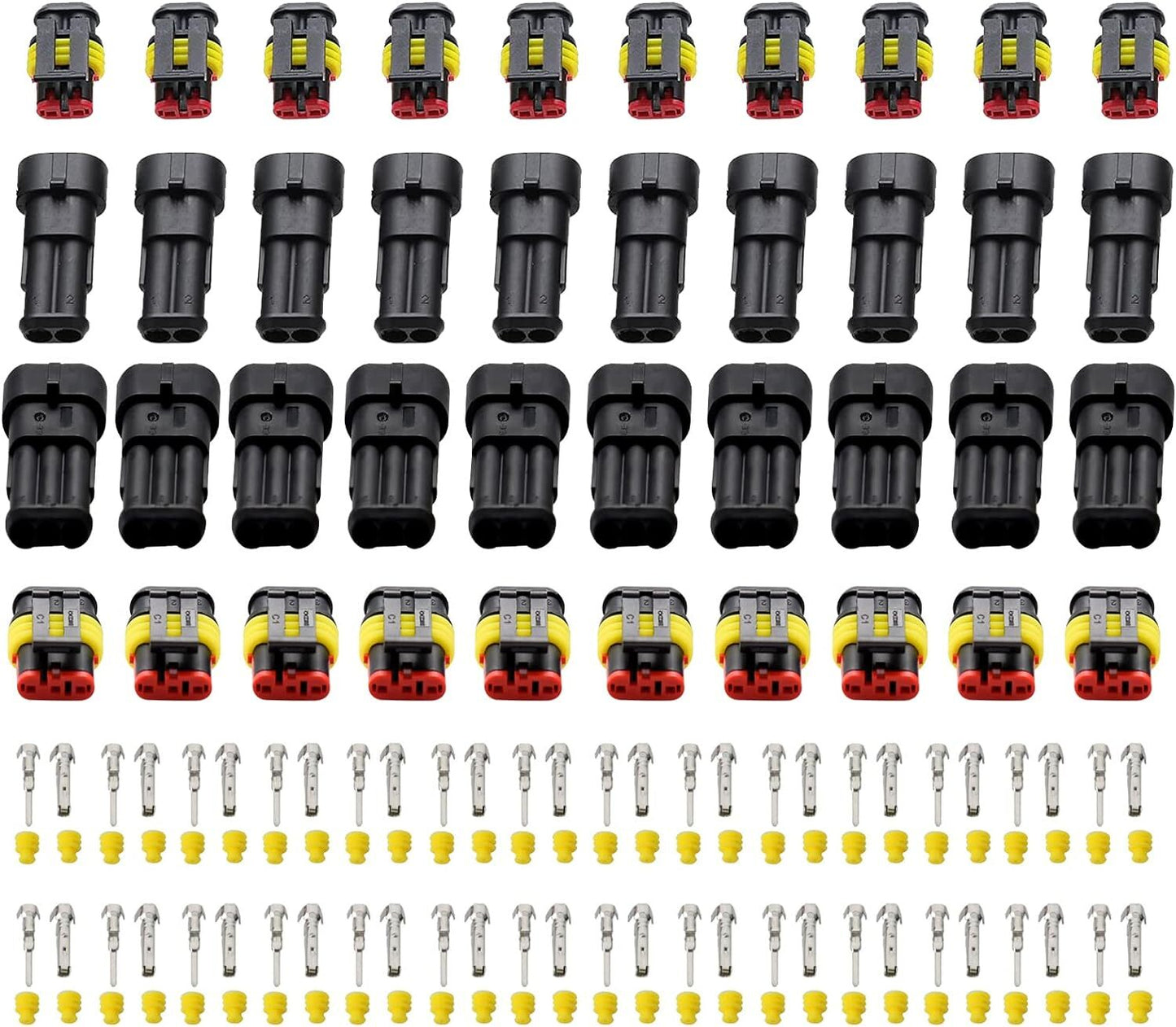 20-Pack 2 & 3-Pin Connector Plugs for Automotive Electrical Connectors (3 Wires) n