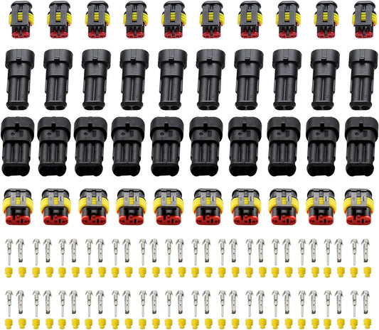 20-Pack 2 & 3-Pin Connector Plugs for Automotive Electrical Connectors (3 Wires) n
