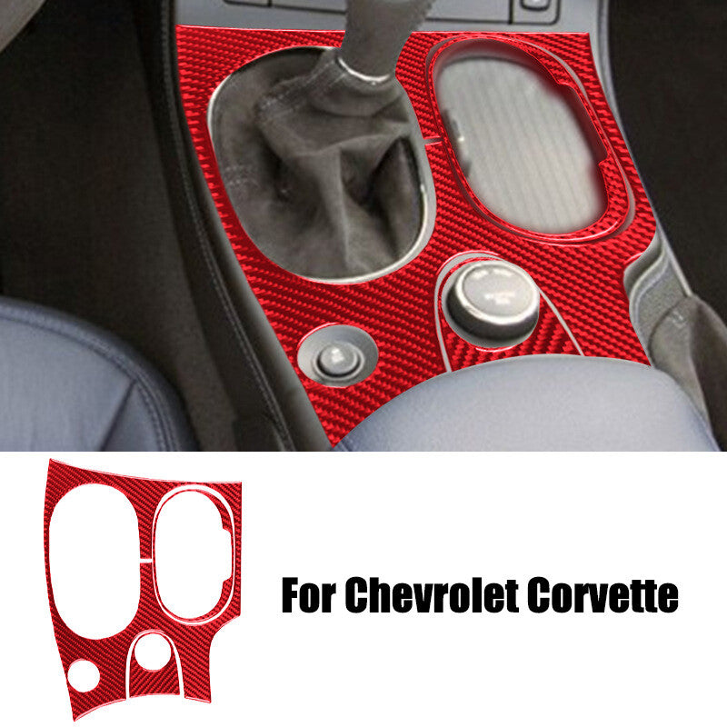 Carbon fiber car gear shift trim sticker for Corvette C6 2005 - 2013 - n