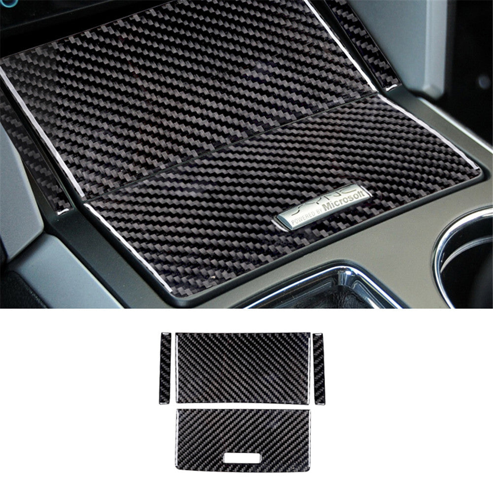 3X Vehicle Carbon Fiber Navigation Panel Cover Trim for Cadillac CTS 2003-2007 v