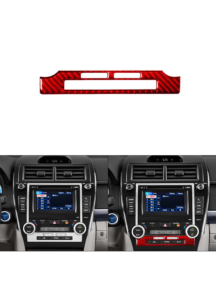 Red Carbon Fiber Console A/C Switch Control Cover Trim for Toyota for Camry Type B