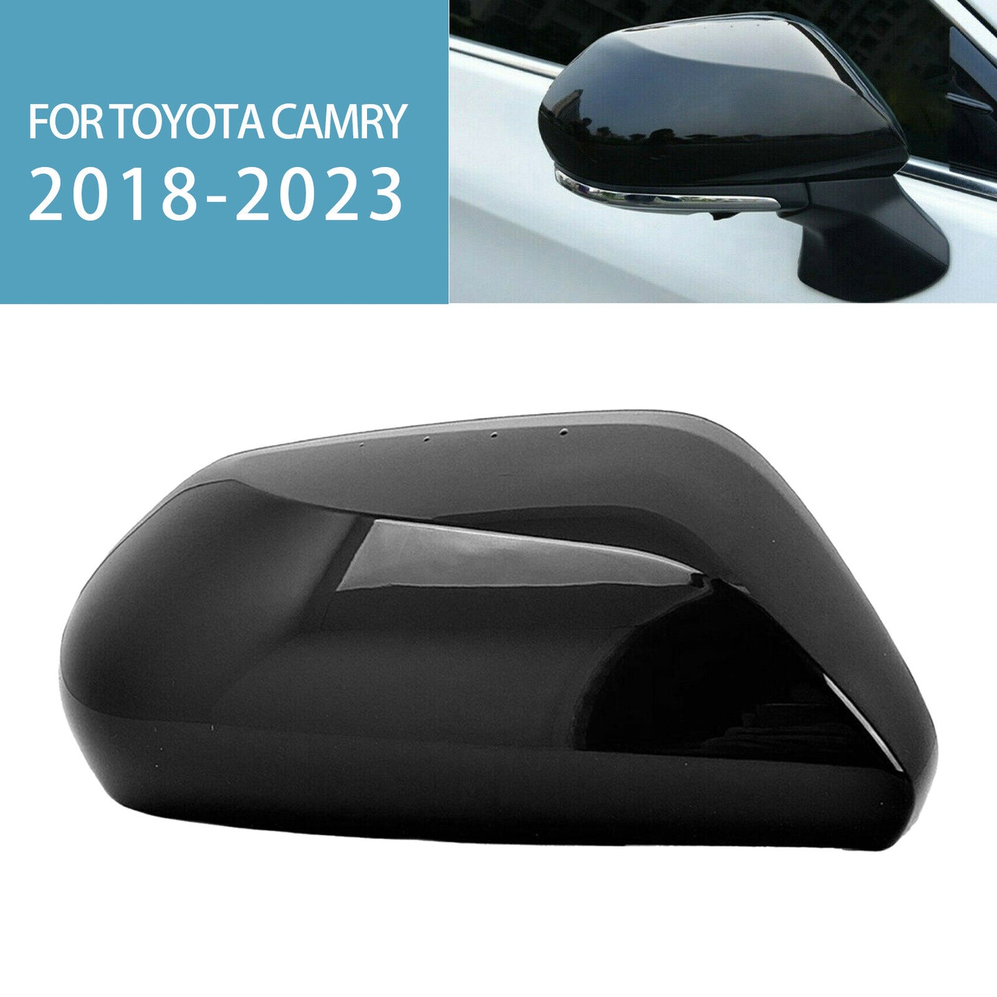 Black right-side mirror cover trim for Toyota for Camry 2018 - 2023