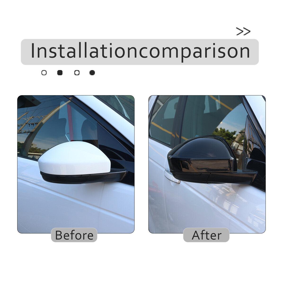 Glossy Black ABS Side Mirror Trim for Land Rover Discovery Sport 2015 - 19- n