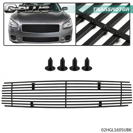Fits 2009 - 2014 for Maxima 4 Door Upper Bumper Black Billet Grille Insert - v