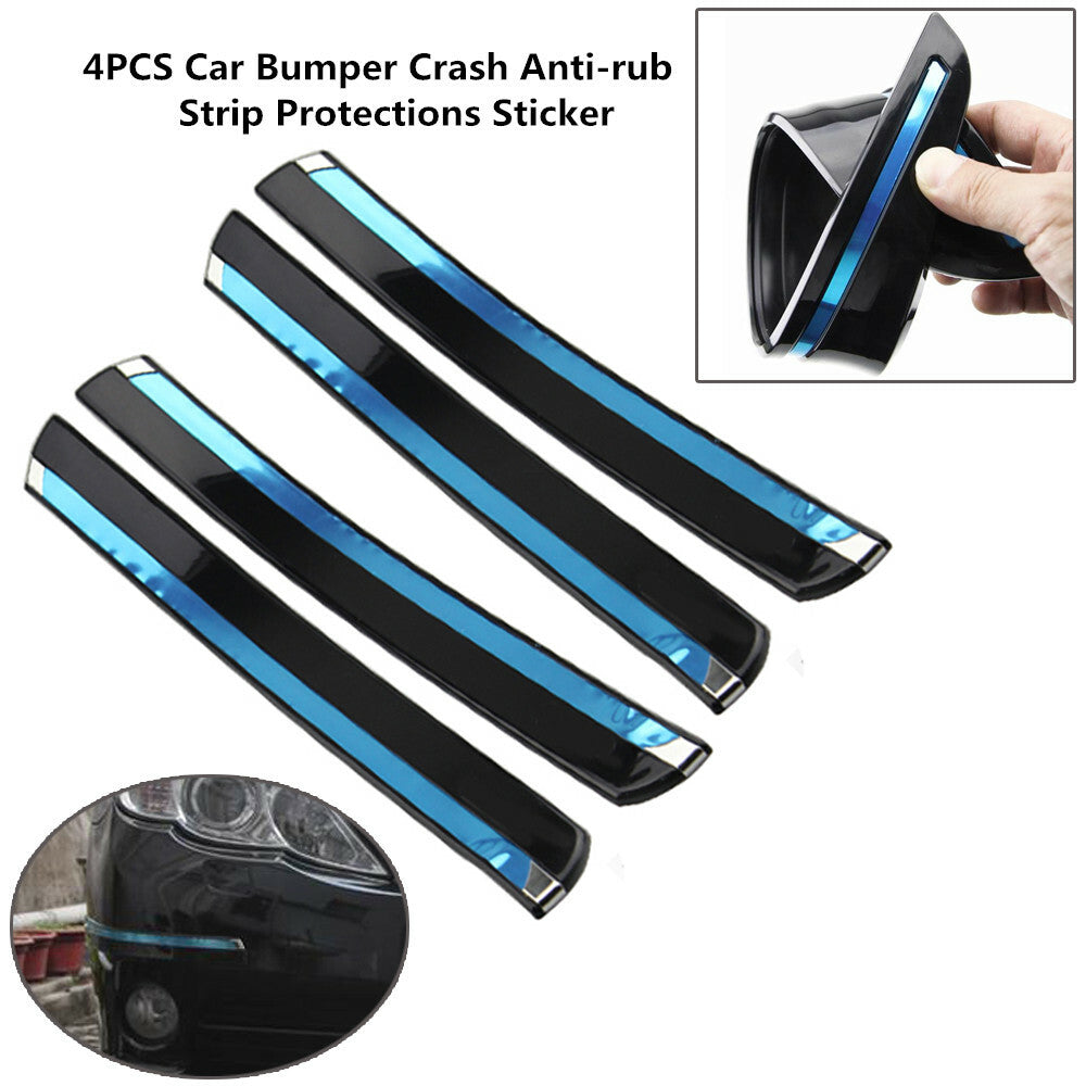 4pcs durable PVC anti-scratch strip protective stickers for front and rear car bumpers. n