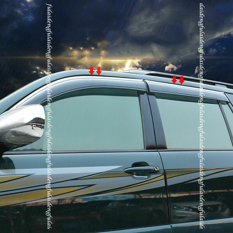 for Toyota Prado 2003-2009 W/Chrome Window Visor Rain Sun Shield Deflector Cover
