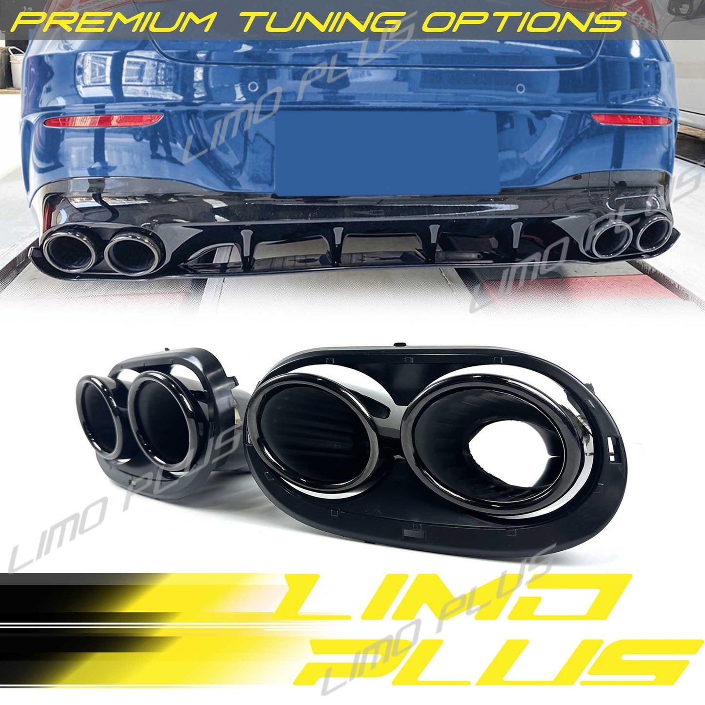 Black Exhaust Tips Tailpipe for Mercedes W177 A35 for A4 5 C118 CLA35 GLB35 GLA45 Q
