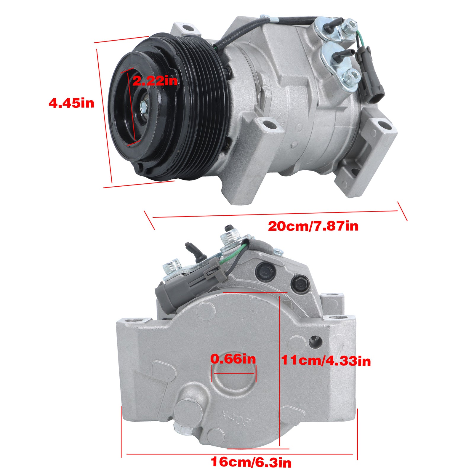 Air conditioning compressor with clutch suitable for 2002-2013 Silverado 2500 HD 15100340- n