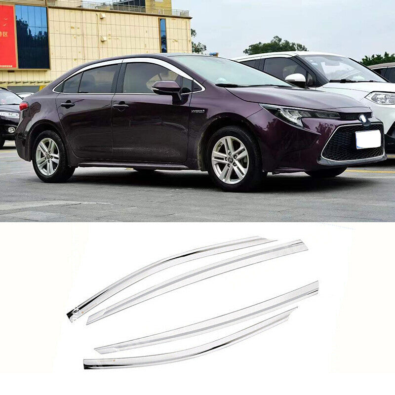 Chrome Window Visor Rain Guard Vent Deflector for Toyota for Corolla Sedan 2019-2022