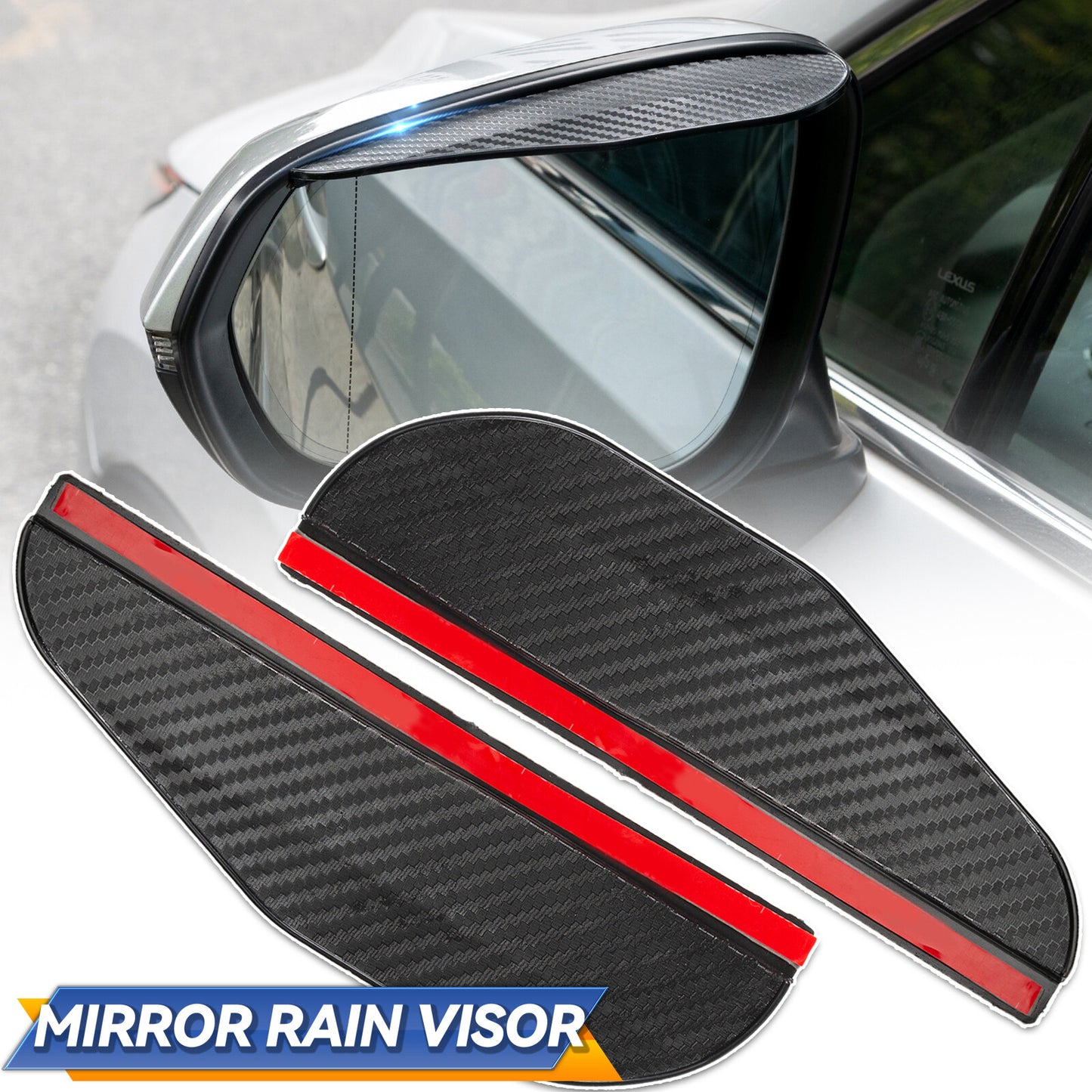 2 x Car Rear View Mirror Rain Protection Sun Visor Side Mirror Exterior Mirror NEW Q
